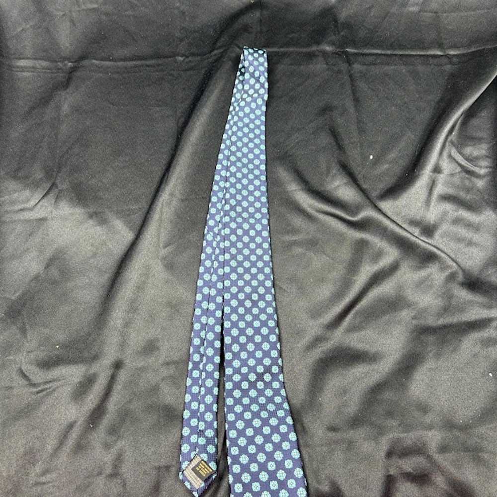 Alexander Julian Colours Navy Blue Tie Blue Square Pattern 100% Polyester